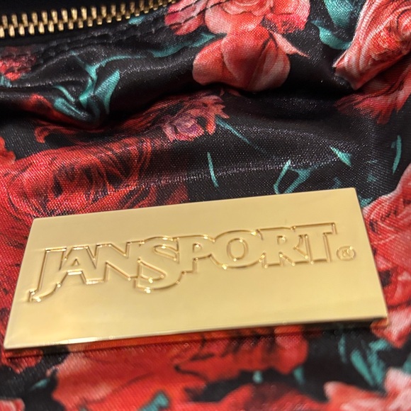 Jansport Black and Red Floral Women's Backpack - Picture 2 of 7